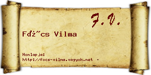 Föcs Vilma névjegykártya